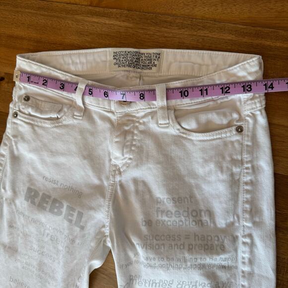 Each x Other Jeans Low Rise White Denim Size 26 Paris Designer S14G16079 - Picture 12 of 15